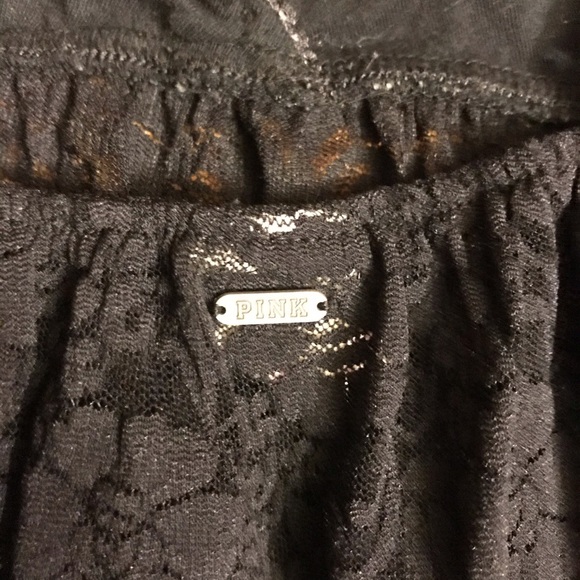 PINK Black Lace Rhinestone Teddy, EUC, XS - Picture 9 of 12